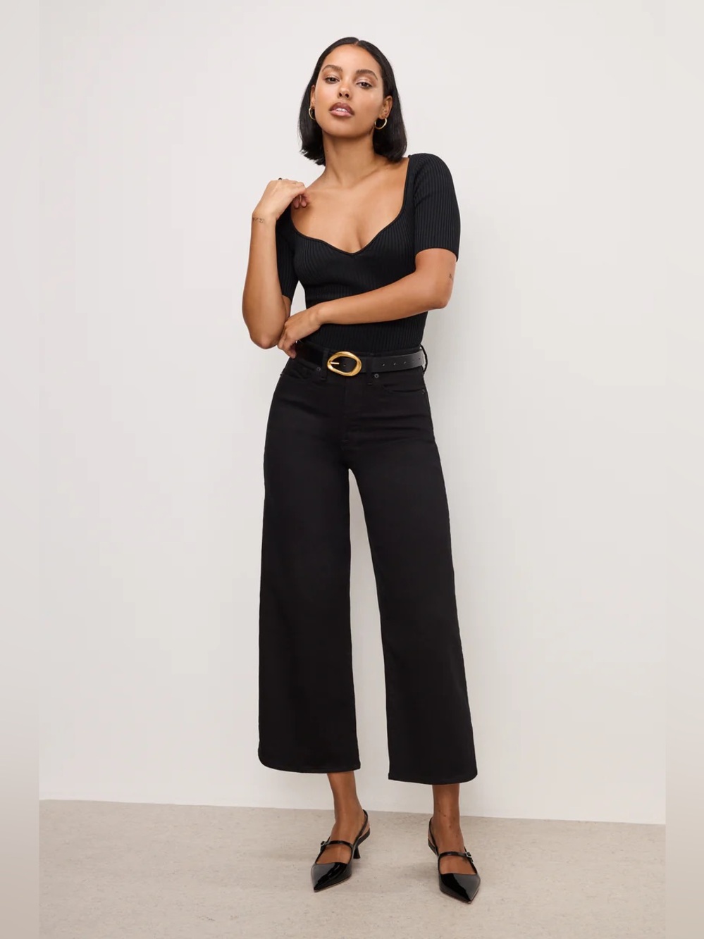 Good American Good Waist Palazzo Jeans